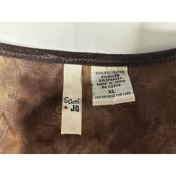 Sami and Jo Corset Top Size XL Brown Fairy Grunge goblincore Velvet Burnout Mesh - Picture 3 of 12